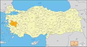 ترکی صوبے میں مانیسا کا محل وقوع