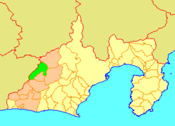 Sakuma okulunun Shizuoka Prefecture şehrindeki konumu