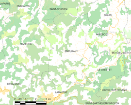 Mapa obce Empurany