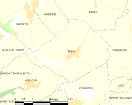 Mapa obce Sassy
