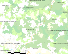 Mapa obce Monfaucon