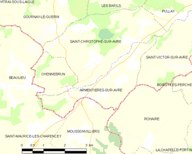 Mapa obce Armentières-sur-Avre