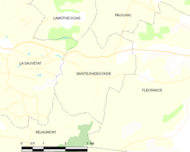 Mapa obce Sainte-Radegonde