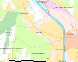 Mapa obce Fontaine