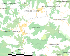 Mapa obce Soleymieux
