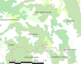 Mapa obce Croisances