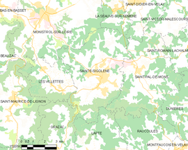 Mapa obce Sainte-Sigolène