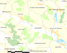 Mapa obce Bonnières