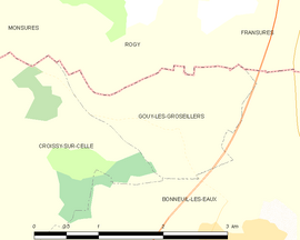Mapa obce Gouy-les-Groseillers