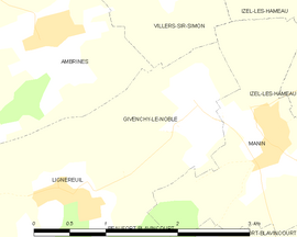 Mapa obce Givenchy-le-Noble