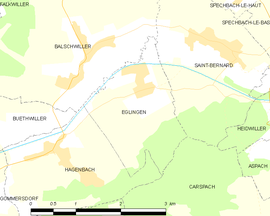 Mapa obce Eglingen