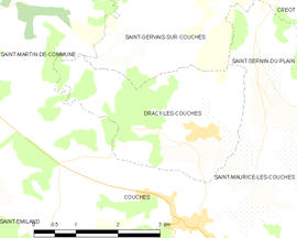 Mapa obce Dracy-lès-Couches
