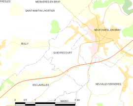Mapa obce Quièvrecourt