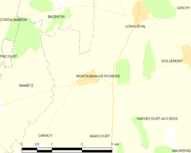 Mapa obce Montauban-de-Picardie