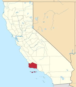 موقعیت شهرستان سانتا باربارا در ایالت کالیفرنیا