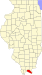 Map of Illinois highlighting Massac County