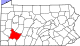 Map of Pennsylvania highlighting Westmoreland County.svg