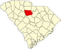 Map of Južna Karolina highlighting Fairfield County