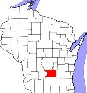 Map of Wisconsin highlighting Columbia County.svg
