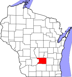 Karte von Columbia County innerhalb von Wisconsin