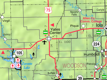 2005 map of Woodson County (map legend) Map of Woodson Co, Ks, USA.png