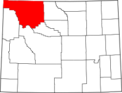 Karte von Park County innerhalb von Wyoming