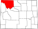 Map of Wyoming highlighting Park County.svg