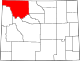 Map of Wyoming highlighting Park County