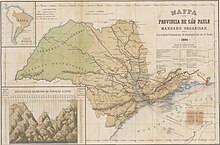 A 1886 map of the São Paulo State
