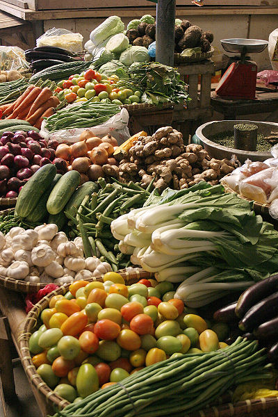 Vegetables in a market in the Philippines