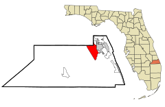 Martin County Florida Zonele încorporate și necorporate Palm City Highlighted.svg