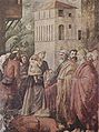 Deutsch: Szenen aus dem Leben Petri, Szene: Petrus verteilt Almosen von Masaccio, 1425-1428