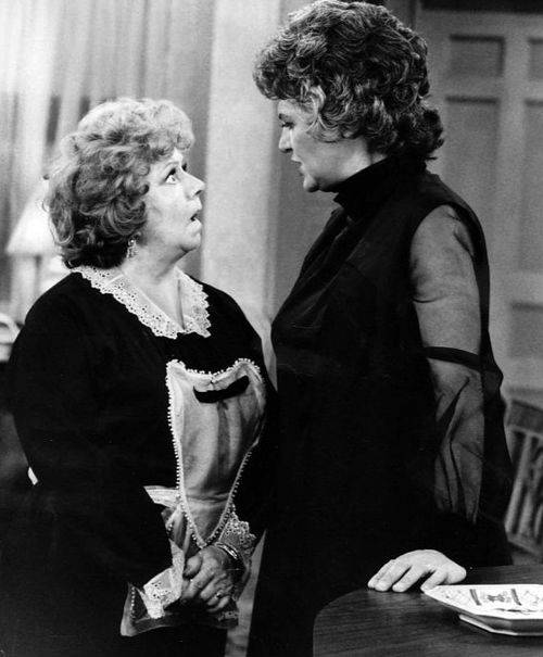 Baddeley (left) as Mrs Naugatuck in Maude, with Bea Arthur