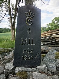 Milstolpe i Enåker sn, Heby kn, Uppland.