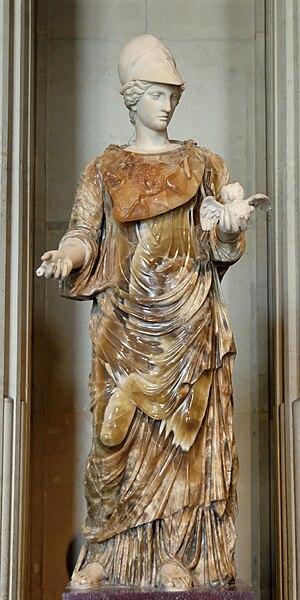 Anonimo, La dea Minerva con la sua nottola, Museo del Louvre, II secolo a.C. (copia romana)