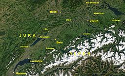 Satellittbilete av Jurafjella