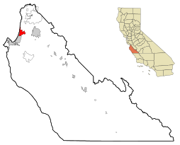 Location in مونٹیری کاؤنٹی، کیلیفورنیا and the state of کیلیفورنیا