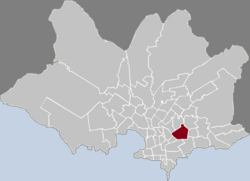 Localização de Unión na cidade de Montevidéu