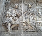 تندیس کلمب و ایزابل در ۱۸۸۵. مادرید، اسپانیا.