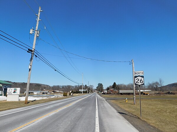 NY 26 heading northbound in Cincinnatus