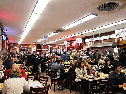 This temple of meat and throwback to the Jewish delicatessens of yesteryear, Katz's has historic photos on the wall and a kaleidoscopic staff and clientele, all united in their love of pastrami