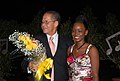 Nadjé Leslie with Prime Minister Bruce Golding.jpg