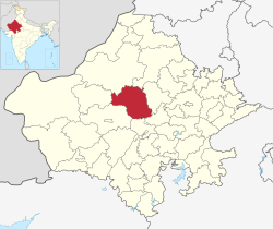 Location of Nagaur (Nāgaur) district in Rajasthan