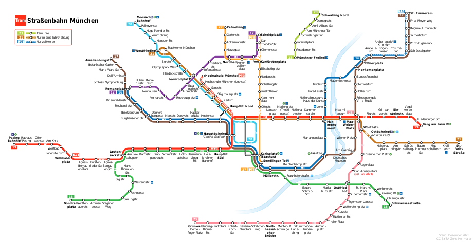 Tram map Munich.svg