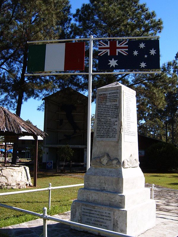 Memorial in New Italy, New South Wales (list of family names)