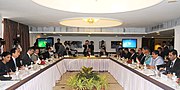 Thumbnail for File:Nitin Gadkari and the Minister of Land, Infrastructure, Transport and Tourism (MLIT), Japan, Mr. Akihiro Ohta, at a Bi-lateral meeting, in New Delhi. The Minister of State for Road Transport &amp; Highways and Shipping (1).jpg