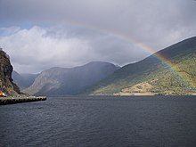 Typical Norwegian geography Norway- Fjord on a rainy day (cropped).jpeg