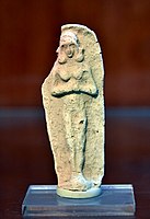 Old-Babylonian fired clay plaque of a standing nude female, from Southern Mesopotamia, Iraq.