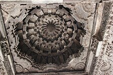 Ornate bay ceiling in the Chennakeshava temple at Mosale.JPG