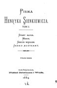 Henryk Sienkiewicz Pisma Henryka Sienkiewicza tom I